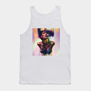 Elegantly Wasted - Emotionally Fluid Collection - Psychedelic Paint Drip Portraits Tank Top